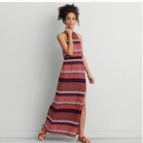 AE Maxi w/ Thigh Split High Neck EUC! Size XXS - Picture 1 of 15